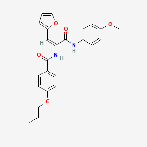 molecular formula C25H26N2O5 B4962695 4-butoxy-N-(2-(2-furyl)-1-{[(4-methoxyphenyl)amino]carbonyl}vinyl)benzamide 