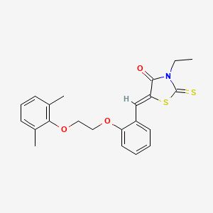molecular formula C22H23NO3S2 B4962704 5-{2-[2-(2,6-dimethylphenoxy)ethoxy]benzylidene}-3-ethyl-2-thioxo-1,3-thiazolidin-4-one 