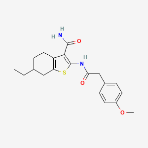 molecular formula C20H24N2O3S B4962707 6-ethyl-2-{[(4-methoxyphenyl)acetyl]amino}-4,5,6,7-tetrahydro-1-benzothiophene-3-carboxamide 