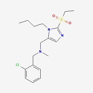 molecular formula C18H26ClN3O2S B4962755 1-[1-butyl-2-(ethylsulfonyl)-1H-imidazol-5-yl]-N-(2-chlorobenzyl)-N-methylmethanamine 