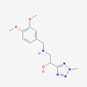 molecular formula C13H19N5O3 B496276 Ethanol, 2-(3,4-dimethoxybenzylamino)-1-(2-methyl-2H-tetrazol-5-yl)- 