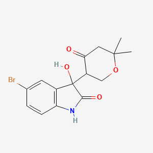 molecular formula C15H16BrNO4 B4962768 5-bromo-3-(6,6-dimethyl-4-oxotetrahydro-2H-pyran-3-yl)-3-hydroxy-1,3-dihydro-2H-indol-2-one 