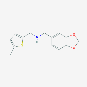 molecular formula C14H15NO2S B496277 1-(1,3-benzodioxol-5-yl)-N-[(5-methylthiophen-2-yl)methyl]methanamine 
