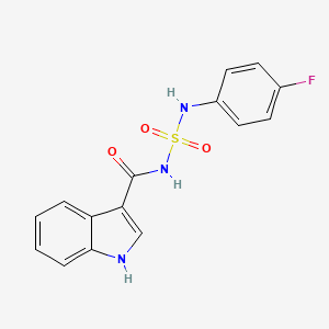 molecular formula C15H12FN3O3S B4962779 N-{[(4-fluorophenyl)amino]sulfonyl}-1H-indole-3-carboxamide 