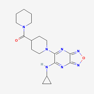 molecular formula C18H25N7O2 B4962787 N-cyclopropyl-6-[4-(1-piperidinylcarbonyl)-1-piperidinyl][1,2,5]oxadiazolo[3,4-b]pyrazin-5-amine 