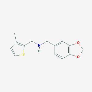 molecular formula C14H15NO2S B496280 1-(1,3-benzodioxol-5-yl)-N-[(3-methylthiophen-2-yl)methyl]methanamine 