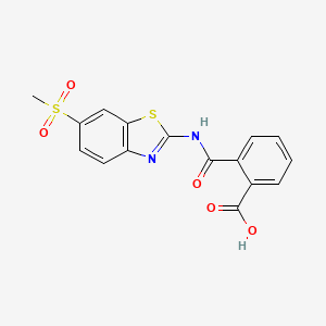 molecular formula C16H12N2O5S2 B4962808 2-({[6-(methylsulfonyl)-1,3-benzothiazol-2-yl]amino}carbonyl)benzoic acid 