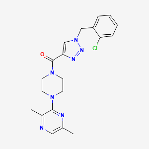 molecular formula C20H22ClN7O B4962850 3-(4-{[1-(2-chlorobenzyl)-1H-1,2,3-triazol-4-yl]carbonyl}-1-piperazinyl)-2,5-dimethylpyrazine 