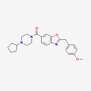 molecular formula C25H29N3O3 B4962869 6-[(4-cyclopentyl-1-piperazinyl)carbonyl]-2-(4-methoxybenzyl)-1,3-benzoxazole 