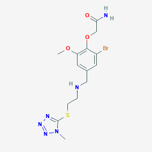 molecular formula C14H19BrN6O3S B496287 2-{2-bromo-6-methoxy-4-[({2-[(1-methyl-1H-tetraazol-5-yl)sulfanyl]ethyl}amino)methyl]phenoxy}acetamide 