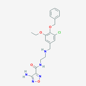 molecular formula C21H24ClN5O4 B496289 4-amino-N-(2-{[4-(benzyloxy)-3-chloro-5-ethoxybenzyl]amino}ethyl)-1,2,5-oxadiazole-3-carboxamide 