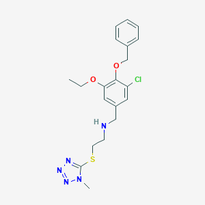 molecular formula C20H24ClN5O2S B496290 N-[4-(benzyloxy)-3-chloro-5-ethoxybenzyl]-2-[(1-methyl-1H-tetrazol-5-yl)thio]ethanamine 