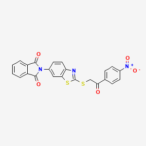 molecular formula C23H13N3O5S2 B4962905 2-(2-{[2-(4-nitrophenyl)-2-oxoethyl]thio}-1,3-benzothiazol-6-yl)-1H-isoindole-1,3(2H)-dione 