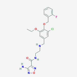 molecular formula C21H23ClFN5O4 B496291 4-amino-N-[2-({3-chloro-5-ethoxy-4-[(2-fluorobenzyl)oxy]benzyl}amino)ethyl]-1,2,5-oxadiazole-3-carboxamide 