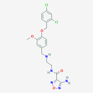 4-amino-N-[2-({4-[(2,4-dichlorobenzyl)oxy]-3-methoxybenzyl}amino)ethyl]-1,2,5-oxadiazole-3-carboxamide