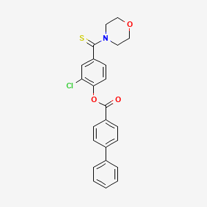 molecular formula C24H20ClNO3S B4962945 2-chloro-4-(4-morpholinylcarbonothioyl)phenyl 4-biphenylcarboxylate 