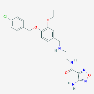 molecular formula C21H24ClN5O4 B496295 4-amino-N-[2-({4-[(4-chlorobenzyl)oxy]-3-ethoxybenzyl}amino)ethyl]-1,2,5-oxadiazole-3-carboxamide 