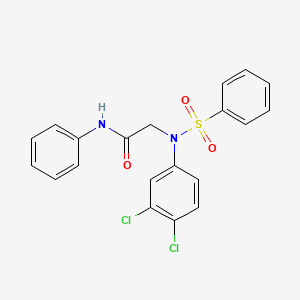 molecular formula C20H16Cl2N2O3S B4962953 N~2~-(3,4-dichlorophenyl)-N~1~-phenyl-N~2~-(phenylsulfonyl)glycinamide 