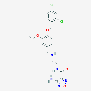 molecular formula C21H23Cl2N5O4 B496298 4-amino-N-[2-({4-[(2,4-dichlorobenzyl)oxy]-3-ethoxybenzyl}amino)ethyl]-1,2,5-oxadiazole-3-carboxamide 