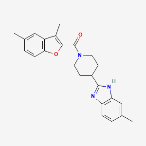 2-{1-[(3,5-dimethyl-1-benzofuran-2-yl)carbonyl]-4-piperidinyl}-5-methyl-1H-benzimidazole