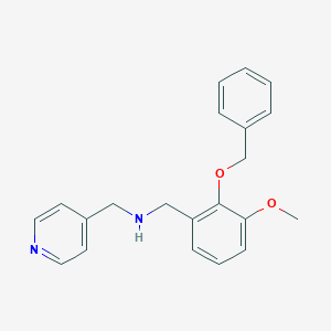 molecular formula C21H22N2O2 B496303 1-[2-(benzyloxy)-3-methoxyphenyl]-N-(pyridin-4-ylmethyl)methanamine 