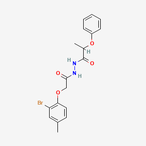 N'-[(2-bromo-4-methylphenoxy)acetyl]-2-phenoxypropanohydrazide
