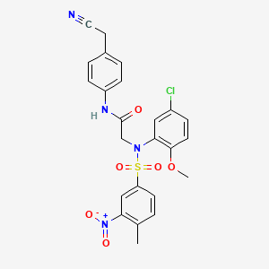 molecular formula C24H21ClN4O6S B4963078 N~2~-(5-chloro-2-methoxyphenyl)-N~1~-[4-(cyanomethyl)phenyl]-N~2~-[(4-methyl-3-nitrophenyl)sulfonyl]glycinamide 
