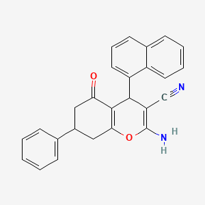 molecular formula C26H20N2O2 B4963085 2-amino-4-(1-naphthyl)-5-oxo-7-phenyl-5,6,7,8-tetrahydro-4H-chromene-3-carbonitrile 