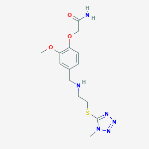 2-{2-methoxy-4-[({2-[(1-methyl-1H-tetrazol-5-yl)sulfanyl]ethyl}amino)methyl]phenoxy}acetamide