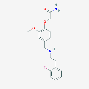 molecular formula C18H21FN2O3 B496310 2-[4-({[2-(2-Fluorophenyl)ethyl]amino}methyl)-2-methoxyphenoxy]acetamide 