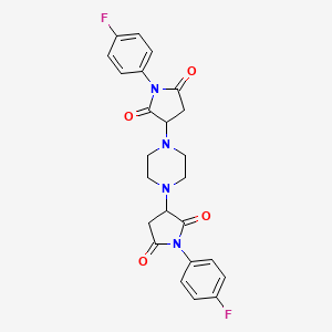molecular formula C24H22F2N4O4 B4963102 3,3'-(1,4-piperazinediyl)bis[1-(4-fluorophenyl)-2,5-pyrrolidinedione] 