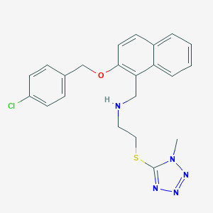 molecular formula C22H22ClN5OS B496313 N-({2-[(4-chlorobenzyl)oxy]naphthalen-1-yl}methyl)-2-[(1-methyl-1H-tetrazol-5-yl)sulfanyl]ethanamine 