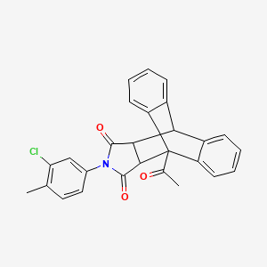 molecular formula C27H20ClNO3 B4963144 1-acetyl-17-(3-chloro-4-methylphenyl)-17-azapentacyclo[6.6.5.0~2,7~.0~9,14~.0~15,19~]nonadeca-2,4,6,9,11,13-hexaene-16,18-dione 