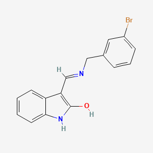 molecular formula C16H13BrN2O B4963145 3-{[(3-bromobenzyl)amino]methylene}-1,3-dihydro-2H-indol-2-one 