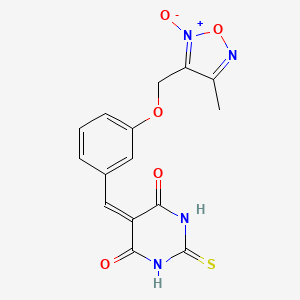 molecular formula C15H12N4O5S B4963149 5-{3-[(4-methyl-2-oxido-1,2,5-oxadiazol-3-yl)methoxy]benzylidene}-2-thioxodihydro-4,6(1H,5H)-pyrimidinedione 