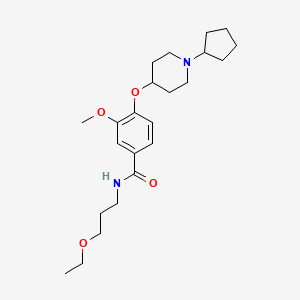 4-[(1-cyclopentyl-4-piperidinyl)oxy]-N-(3-ethoxypropyl)-3-methoxybenzamide