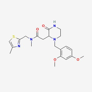 molecular formula C21H28N4O4S B4963193 2-[1-(2,4-dimethoxybenzyl)-3-oxo-2-piperazinyl]-N-methyl-N-[(4-methyl-1,3-thiazol-2-yl)methyl]acetamide 