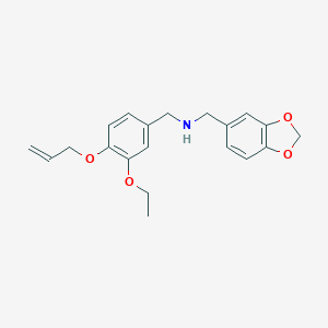 molecular formula C20H23NO4 B496320 1-(1,3-benzodioxol-5-yl)-N-[3-ethoxy-4-(prop-2-en-1-yloxy)benzyl]methanamine 