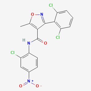 molecular formula C17H10Cl3N3O4 B4963210 N-(2-chloro-4-nitrophenyl)-3-(2,6-dichlorophenyl)-5-methyl-4-isoxazolecarboxamide 