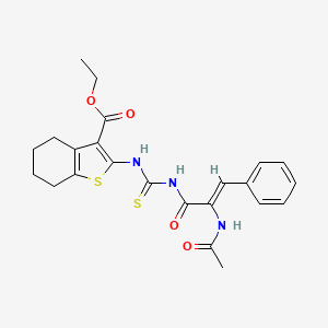 molecular formula C23H25N3O4S2 B4963217 ethyl 2-[({[2-(acetylamino)-3-phenylacryloyl]amino}carbonothioyl)amino]-4,5,6,7-tetrahydro-1-benzothiophene-3-carboxylate 