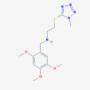 molecular formula C14H21N5O3S B496322 2-[(1-methyl-1H-tetrazol-5-yl)sulfanyl]-N-(2,4,5-trimethoxybenzyl)ethanamine 