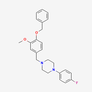 molecular formula C25H27FN2O2 B4963221 1-[4-(benzyloxy)-3-methoxybenzyl]-4-(4-fluorophenyl)piperazine 