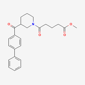 molecular formula C24H27NO4 B4963232 methyl 5-[3-(4-biphenylylcarbonyl)-1-piperidinyl]-5-oxopentanoate 