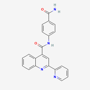 molecular formula C22H16N4O2 B4963247 N-[4-(aminocarbonyl)phenyl]-2-(2-pyridinyl)-4-quinolinecarboxamide 