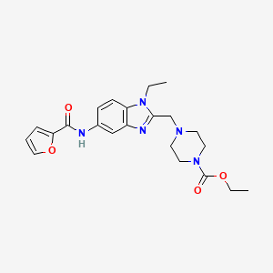 molecular formula C22H27N5O4 B4963248 ethyl 4-{[1-ethyl-5-(2-furoylamino)-1H-benzimidazol-2-yl]methyl}-1-piperazinecarboxylate 