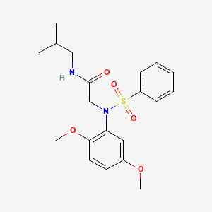 molecular formula C20H26N2O5S B4963279 N~2~-(2,5-dimethoxyphenyl)-N~1~-isobutyl-N~2~-(phenylsulfonyl)glycinamide 