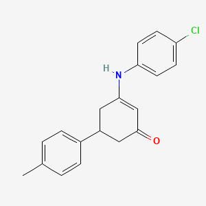 molecular formula C19H18ClNO B4963285 3-[(4-chlorophenyl)amino]-5-(4-methylphenyl)-2-cyclohexen-1-one 