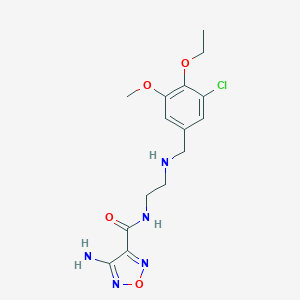 molecular formula C15H20ClN5O4 B496329 4-amino-N-{2-[(3-chloro-4-ethoxy-5-methoxybenzyl)amino]ethyl}-1,2,5-oxadiazole-3-carboxamide 
