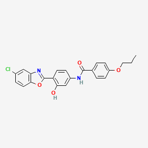 molecular formula C23H19ClN2O4 B4963298 N-[4-(5-chloro-1,3-benzoxazol-2-yl)-3-hydroxyphenyl]-4-propoxybenzamide 
