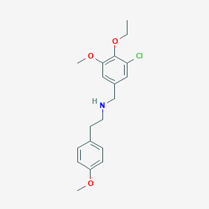 molecular formula C19H24ClNO3 B496330 N-(3-chloro-4-ethoxy-5-methoxybenzyl)-2-(4-methoxyphenyl)ethanamine 